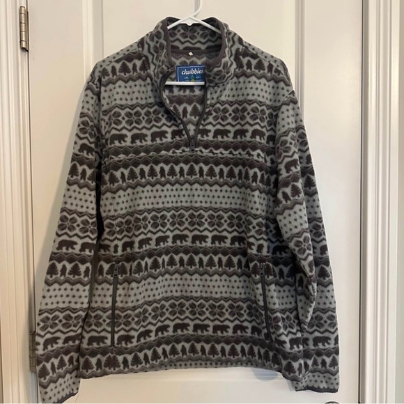 chubbies Other - Chubbies The Bear Hug Black and Gray Patterned Quarter Fleece Warm Size Large L